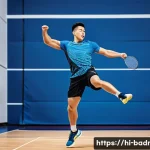 배드민턴과 웨이트 트레이닝 병행법 - **Prompt:** A dynamic and energetic illustration of a highly agile male athlete, with a lean yet mus...