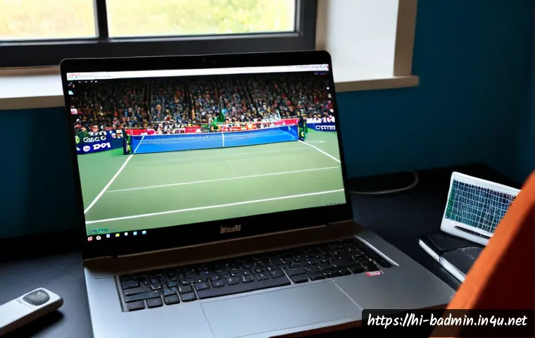 배드민턴 동영상 편집 꿀팁 - Photorealistic home video-editing workspace in India, an adult badminton enthusiast reviewing match ...